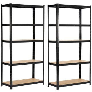 2x REGAŁ METALOWY 90x40x180 CZARNY