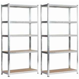 2x REGAŁ METALOWY 90x40x180 SREBRNY