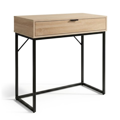 Konsola stolik loftowy MODENA 1 szuflada 80 cm Dąb Sonoma Czarne nogi