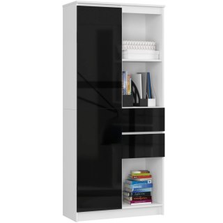 REGAŁ BIUROWY R 80 cm CLP R15 PK BIAŁY / CZARNY POŁYSK