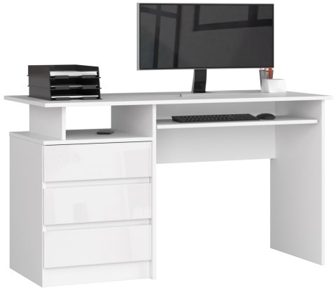 BIURKO CLP 135cm PK BIAŁE / BIAŁY POŁYSK
