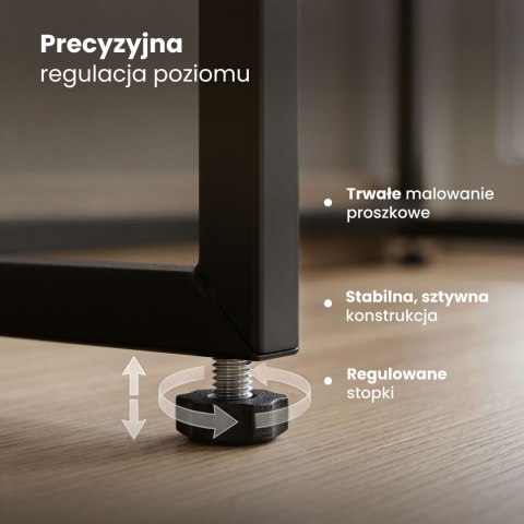 Konsola stolik loftowy MODENA 1 szuflada 80 cm Dąb Craft Czarne nogi