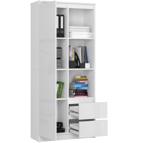 REGAŁ BIUROWY R 80 cm CLP R11 PK BIAŁY / BIAŁY POŁYSK