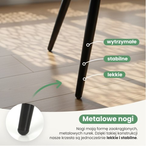 Welurowe krzesło tapicerowane pikowane Butelkowa Zieleń LUMO Czarne nogi