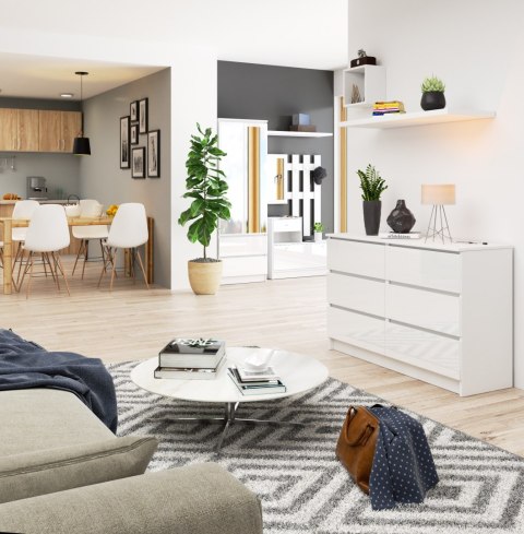 KOMODA K120 6SZ CLP PK BIAŁY POŁYSK