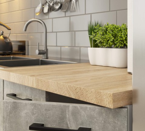 MEBLE KUCHENNE ZESTAW OLIWIA G1 1.8M BIAŁY-BETON