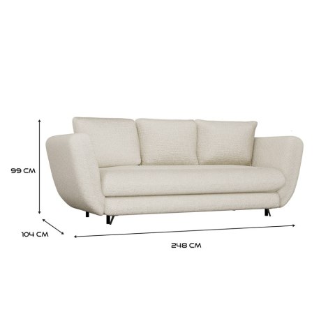 SOFA SARIS BEŻOWY NOGA CZARNA