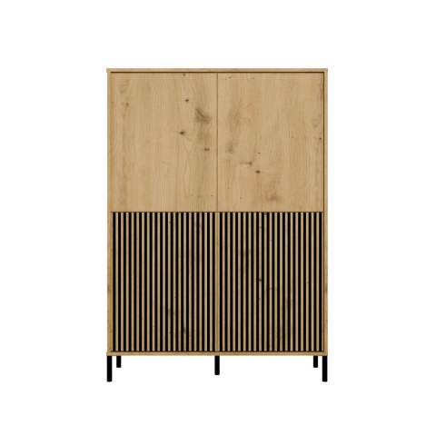 Witryna KAMARO 4DK SLIM/GŁADKI DĄB ARTISAN 4 Drzwi Lamele Front Ryflowany + Klasyczny