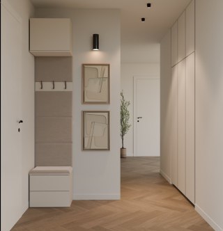 Garderoba HAGA 1W2S Wieszak 2 Szuflady Do Korytarza KASZMIR BEŻ 238x50x35