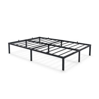 Łóżko Metalowe 120x200 cm Łóżko Gościnne Składane Metalowy Stelaż i Rama Czarne 9 nóżek 20 listew