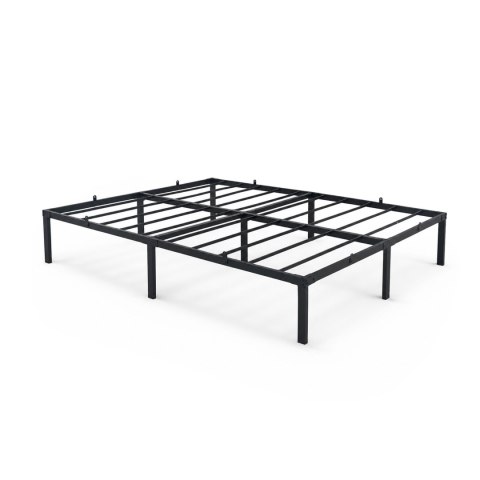 Łóżko Metalowe 140x190 cm Łóżko Gościnne Składane Metalowy Stelaż i Rama Czarne 9 nóżek 20 listew