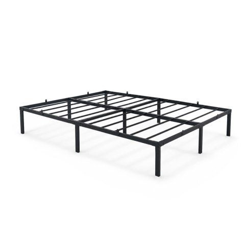 Łóżko Metalowe 140x200 cm Łóżko Gościnne Składane Metalowy Stelaż i Rama Czarne 9 nóżek 20 listew