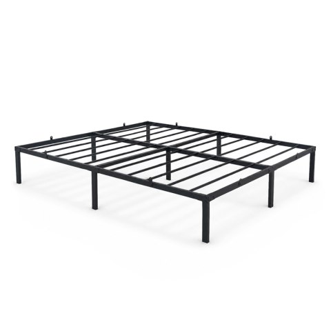 Łóżko Metalowe 160x200 cm Łóżko Gościnne Składane Metalowy Stelaż i Rama Czarne 9 nóżek 20 listew
