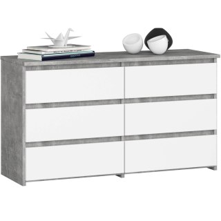 KOMODA CL100 6SZ PK BETON / BIAŁA
