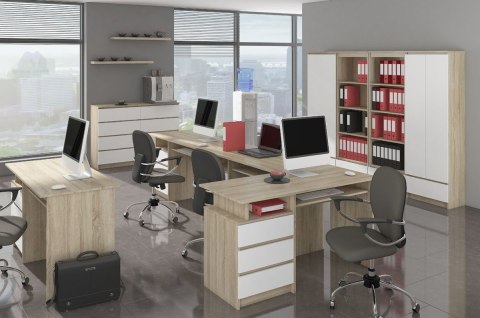 KOMODA K140 6SZ CLP PK DĄB SONOMA / BIAŁY