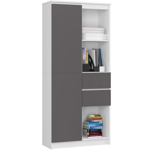 REGAŁ R15 R80 1D 2SZ CLP PK BIAŁY / SZARY