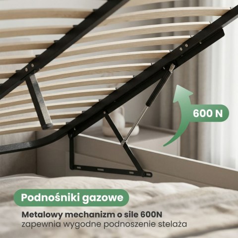 Stelaż metalowy do łóżka 120x200 cm z mechanizmem podnoszenia 28 listew dzielony